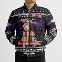Siberian Husky Show Up Xmas Christmas Bomber Puffer Jacket Xmas Holiday Patterns - Wonder Print Shop