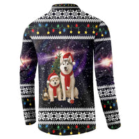 Siberian Husky Show Up Xmas Christmas Button Sweatshirt Xmas Holiday Patterns - Wonder Print Shop