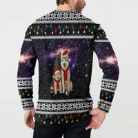 Siberian Husky Show Up Xmas Christmas Button Sweatshirt Xmas Holiday Patterns - Wonder Print Shop
