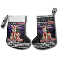 Siberian Husky Show Up Xmas Christmas Stocking Xmas Holiday Patterns - Wonder Print Shop