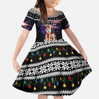 Siberian Husky Show Up Xmas Christmas Kid Short Sleeve Dress Xmas Holiday Patterns - Wonder Print Shop