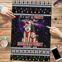 Siberian Husky Show Up Xmas Christmas Puzzle Xmas Holiday Patterns - Wonder Print Shop