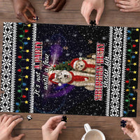 Siberian Husky Show Up Xmas Christmas Puzzle Xmas Holiday Patterns - Wonder Print Shop