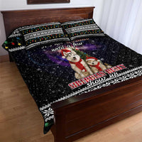 Siberian Husky Show Up Xmas Christmas Quilt Bed Set Xmas Holiday Patterns - Wonder Print Shop