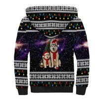 Siberian Husky Show Up Xmas Christmas Sherpa Hoodie Xmas Holiday Patterns - Wonder Print Shop