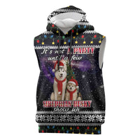 Siberian Husky Show Up Xmas Christmas Sleeveless Hoodie Xmas Holiday Patterns - Wonder Print Shop