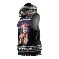 Siberian Husky Show Up Xmas Christmas Sleeveless Hoodie Xmas Holiday Patterns - Wonder Print Shop