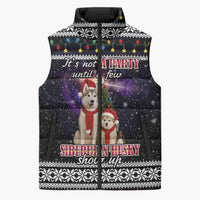 Siberian Husky Show Up Xmas Christmas Sleeveless Puffer Jacket Xmas Holiday Patterns - Wonder Print Shop
