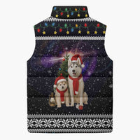 Siberian Husky Show Up Xmas Christmas Sleeveless Puffer Jacket Xmas Holiday Patterns - Wonder Print Shop