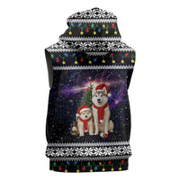 Siberian Husky Show Up Xmas Christmas Sleeveless Zip Hoodie Xmas Holiday Patterns - Wonder Print Shop