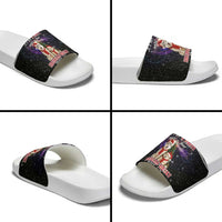 Siberian Husky Show Up Xmas Christmas Slide Sandals Xmas Holiday Patterns - Wonder Print Shop