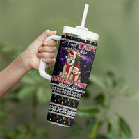 Siberian Husky Show Up Xmas Christmas Tumbler With Handle Xmas Holiday Patterns - Wonder Print Shop