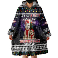 Siberian Husky Show Up Xmas Christmas Wearable Blanket Hoodie Xmas Holiday Patterns - Wonder Print Shop