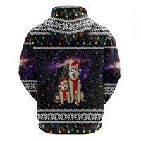 Siberian Husky Show Up Xmas Christmas Zip Hoodie Xmas Holiday Patterns - Wonder Print Shop