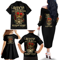 I'm Not A Princess I'm The Fcking Queen Family Matching Off Shoulder Long Sleeve Dress and Hawaiian Shirt - Wonder Print Shop