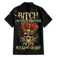 I'm Not A Princess I'm The Fcking Queen Family Matching Short Sleeve Bodycon Dress and Hawaiian Shirt - Wonder Print Shop
