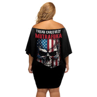 Tread Carefully Muthafuka Family Matching Off Shoulder Short Dress and Hawaiian Shirt - Wonder Print Shop