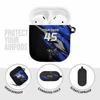 Personalized Extreme Motocross AirPods Case with Blue Rider – Dirt Bike Racing Design - Wonder Print Shop