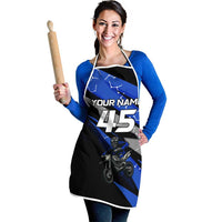 Personalized Extreme Motocross Apron with Blue Rider – Dirt Bike Racing Design - Wonder Print Shop