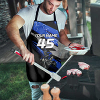 Personalized Extreme Motocross Apron with Blue Rider – Dirt Bike Racing Design - Wonder Print Shop