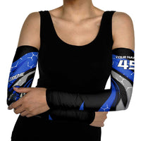 Personalized Extreme Motocross Arm Sleeves with Blue Rider – Dirt Bike Racing Design - Wonder Print Shop