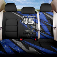 Personalized Extreme Motocross Back Car Seat Cover with Blue Rider – Dirt Bike Racing Design - Wonder Print Shop