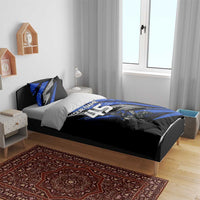 Personalized Extreme Motocross Bedding Set with Blue Rider – Dirt Bike Racing Design - Wonder Print Shop