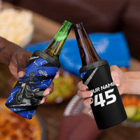 Personalized Extreme Motocross 4 in 1 Can Cooler Tumbler with Blue Rider – Dirt Bike Racing Design - Wonder Print Shop