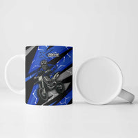 Personalized Extreme Motocross Ceramic Mug with Blue Rider – Dirt Bike Racing Design - Wonder Print Shop