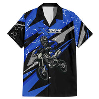 Personalized Extreme Motocross Family Matching Mermaid Dress and Hawaiian Shirt with Blue Rider – Dirt Bike Racing Design - Wonder Print Shop