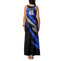 Personalized Extreme Motocross Family Matching Tank Maxi Dress and Hawaiian Shirt with Blue Rider – Dirt Bike Racing Design - Wonder Print Shop