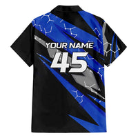 Personalized Extreme Motocross Hawaiian Shirt with Blue Rider – Dirt Bike Racing Design - Wonder Print Shop