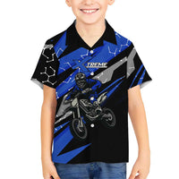 Personalized Extreme Motocross Hawaiian Shirt with Blue Rider – Dirt Bike Racing Design - Wonder Print Shop