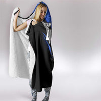 Personalized Extreme Motocross Hooded Blanket with Blue Rider – Dirt Bike Racing Design - Wonder Print Shop
