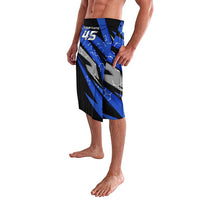 Personalized Extreme Motocross Lavalava with Blue Rider – Dirt Bike Racing Design - Wonder Print Shop
