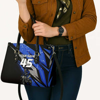 Personalized Extreme Motocross Leather Bag with Blue Rider – Dirt Bike Racing Design - Wonder Print Shop