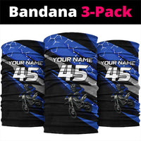 Personalized Extreme Motocross Neck Gaiter with Blue Rider – Dirt Bike Racing Design - Wonder Print Shop
