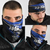 Personalized Extreme Motocross Neck Gaiter with Blue Rider – Dirt Bike Racing Design - Wonder Print Shop