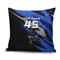 Personalized Extreme Motocross Pillow Cover with Blue Rider – Dirt Bike Racing Design - Wonder Print Shop