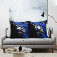 Personalized Extreme Motocross Pillow Cover with Blue Rider – Dirt Bike Racing Design - Wonder Print Shop