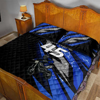 Personalized Extreme Motocross Quilt Bed Set with Blue Rider – Dirt Bike Racing Design - Wonder Print Shop