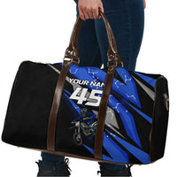 Personalized Extreme Motocross Travel Bag with Blue Rider – Dirt Bike Racing Design - Wonder Print Shop