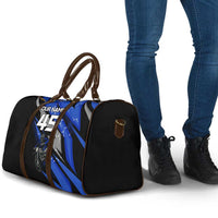 Personalized Extreme Motocross Travel Bag with Blue Rider – Dirt Bike Racing Design - Wonder Print Shop