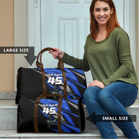 Personalized Extreme Motocross Travel Bag with Blue Rider – Dirt Bike Racing Design - Wonder Print Shop