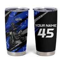 Personalized Extreme Motocross Tumbler Cup with Blue Rider – Dirt Bike Racing Design - Wonder Print Shop