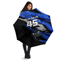 Personalized Extreme Motocross Umbrella with Blue Rider – Dirt Bike Racing Design - Wonder Print Shop