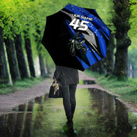 Personalized Extreme Motocross Umbrella with Blue Rider – Dirt Bike Racing Design - Wonder Print Shop