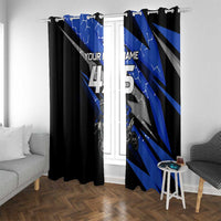 Personalized Extreme Motocross Window Curtain with Blue Rider – Dirt Bike Racing Design - Wonder Print Shop