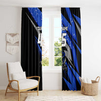 Personalized Extreme Motocross Window Curtain with Blue Rider – Dirt Bike Racing Design - Wonder Print Shop