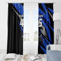 Personalized Extreme Motocross Window Curtain with Blue Rider – Dirt Bike Racing Design - Wonder Print Shop